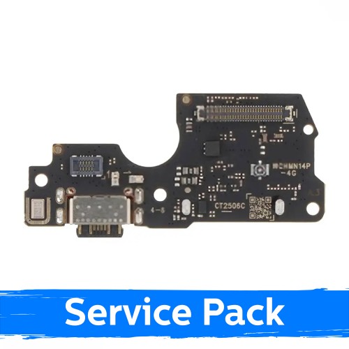 Charging Port Compatible With Xiaomi Redmi Note 14 Pro 4G (+SIM reader) with Flex / Plata (Service Pack)
