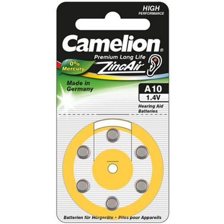 Camelion A10/DA10/ZL10 cinko-oro elementai 6 vnt.