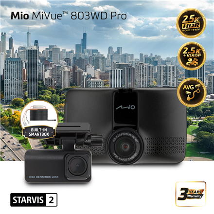 Mio передний и задний двойной видеорегистратор с HDR MiVue 803WD Pro GPS Wi-Fi