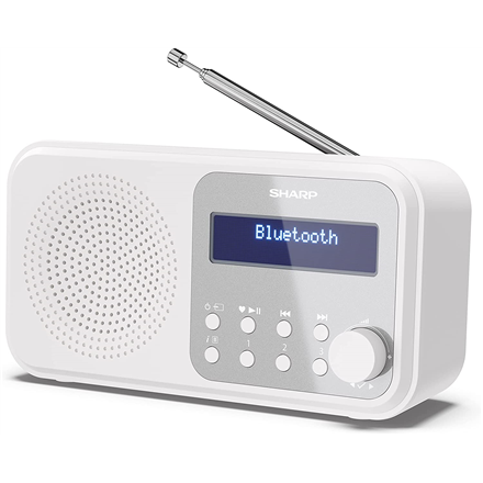 Sharp Tokyo портативное цифровое радио DR-P420(WH), Bluetooth, белое (Sharp DR-P420(WH) Tokyo портативное цифровое радио, FM/DAB/DAB+, Bluetooth 5.0, питание от USB или батарей, снежно-белый)