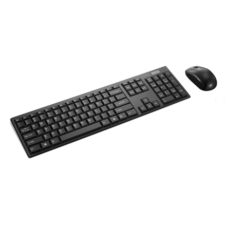 Lenovo 100 belaidis klaviatūros ir pelės rinkinys, belaidė pelė įtraukta, JAV/Europos išdėstymas, juodas