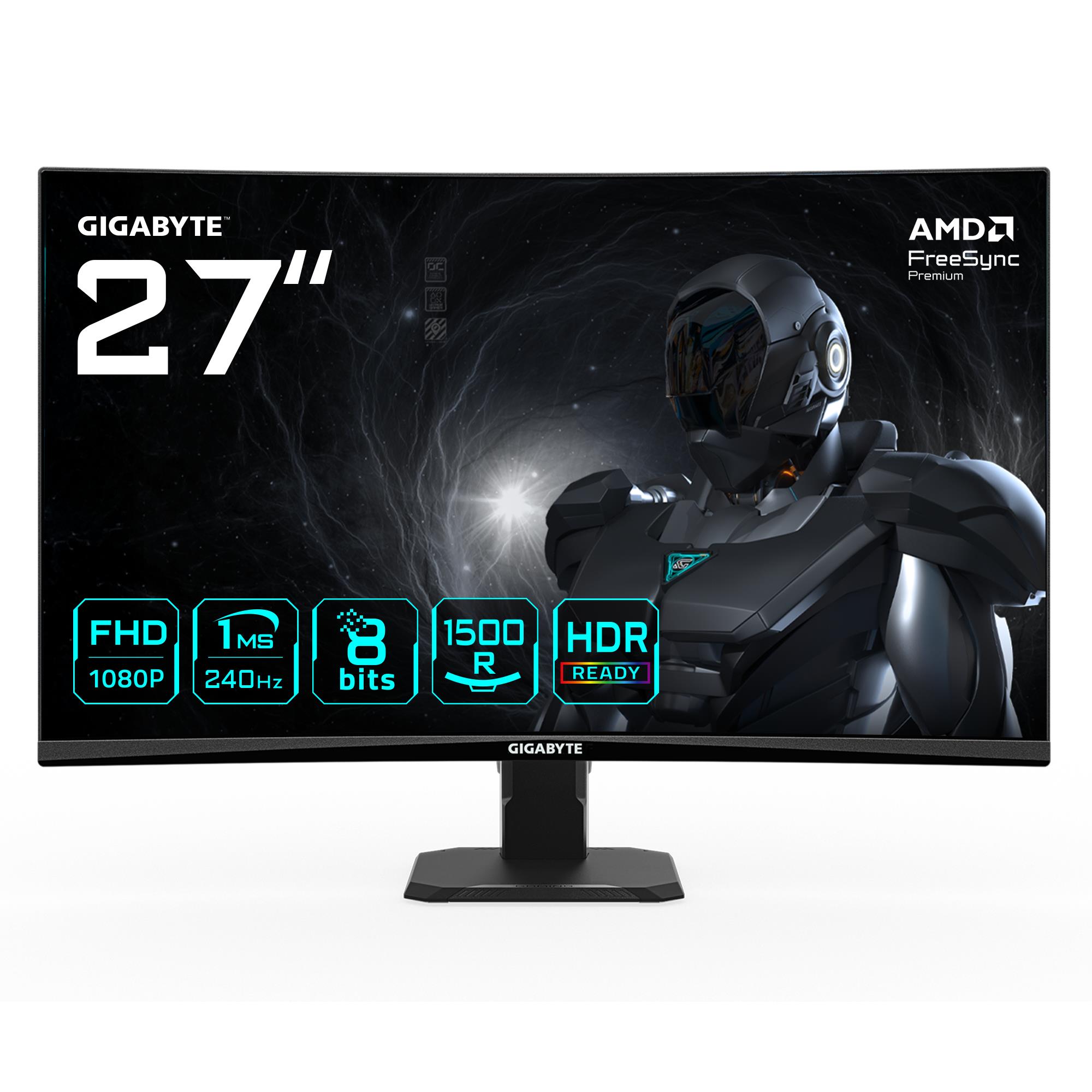 GIGABYTE 27 " 1920 x 1080 pixels Full HD Native aspect ratio 16:10 LED Curved GS27FC2EK (LCD Monitor)