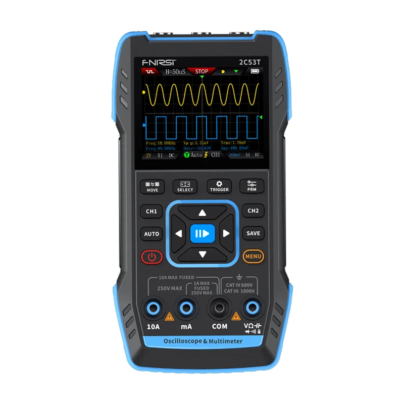 FNIRSI 2C53T 3-in-1 nešiojamas oscilografas multimetras signalų generatorius
