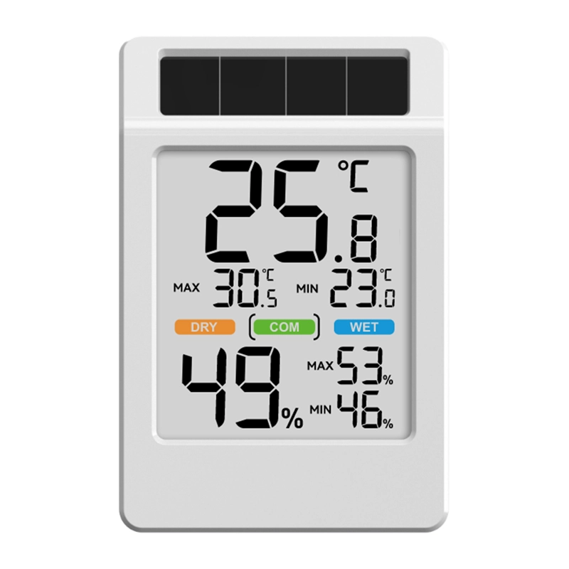 BALDRTHERM B0590TH-V6 saulės energija maitinamas termohigrometras su dideliu ekranu