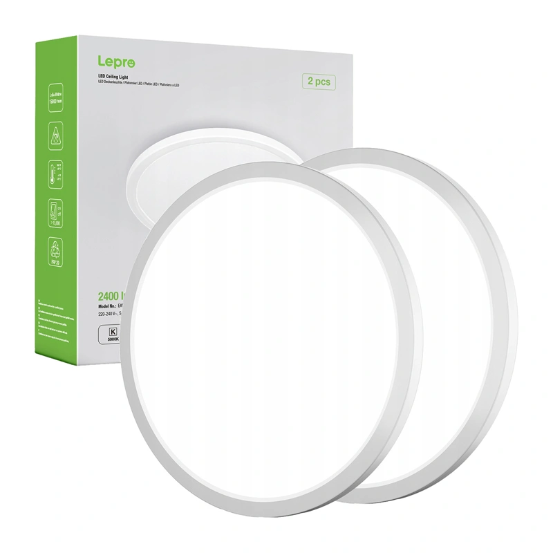 LEPRO 1500038-DW-EU-2 потолочный светильник, 18W, 1800 lm, упаковка 2 шт