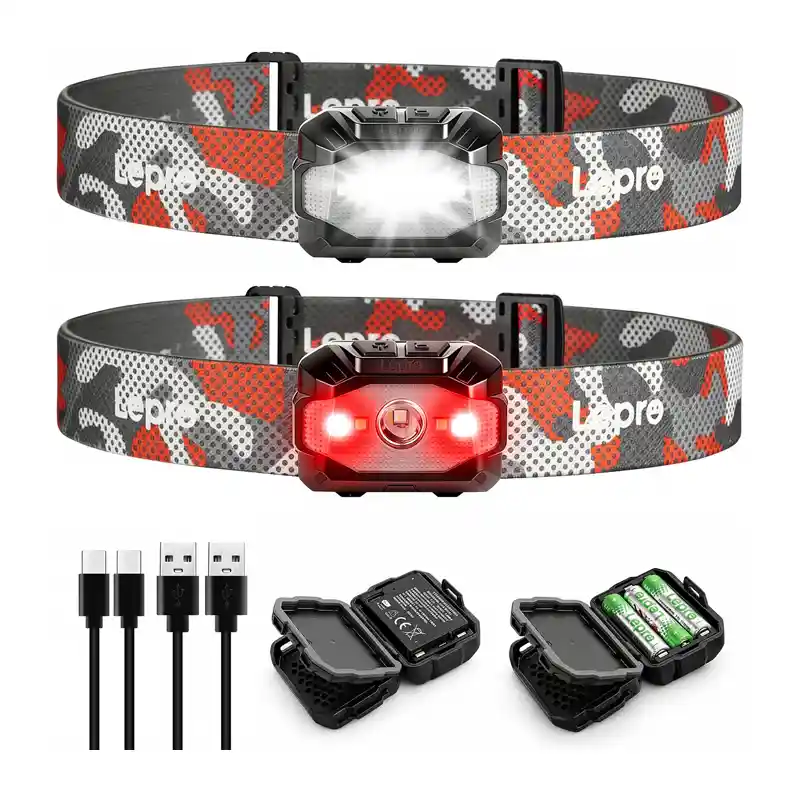 LEPRO 320023-2 USB-налобный фонарь, упаковка 2 шт