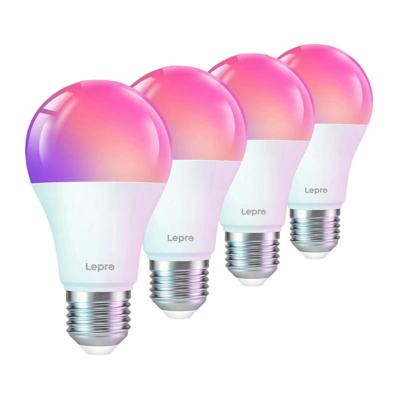LEPRO B1-EU-4 E27 Wi-Fi LED-лампы, упаковка 4 шт