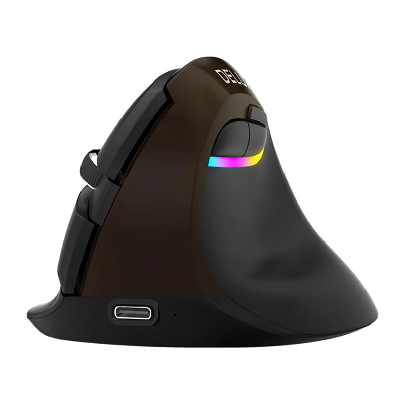 Эргономичная мышь Delux M618Mini (золотистая, USB / Bluetooth / 2,4G)