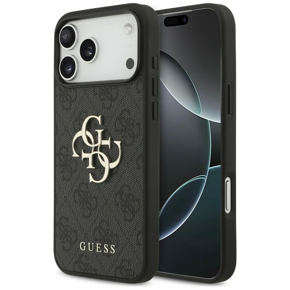 Guess PU 4G Metal Logo case for Apple iPhone 18 Pro Max, Grey