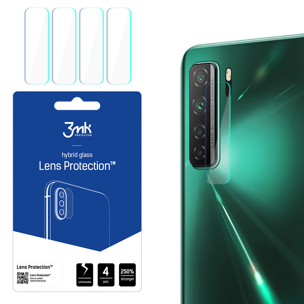 HYBRID GLASS 3MK FLEXIBLE GLASS LENS HUAWEI P40 LITE 5G FOR CAMERA 4 PCS.