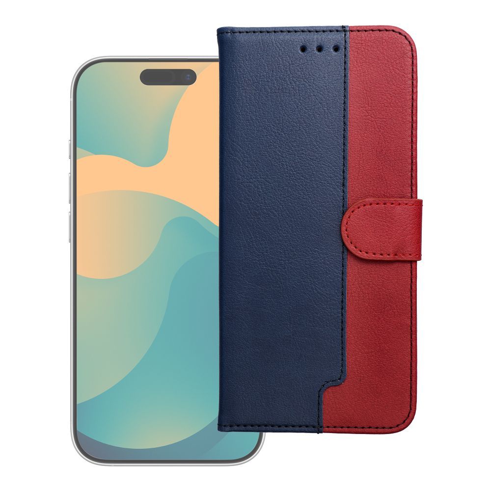 Тёмно-сине-красный чехол-книжка Split Book для Motorola Moto G17 Power