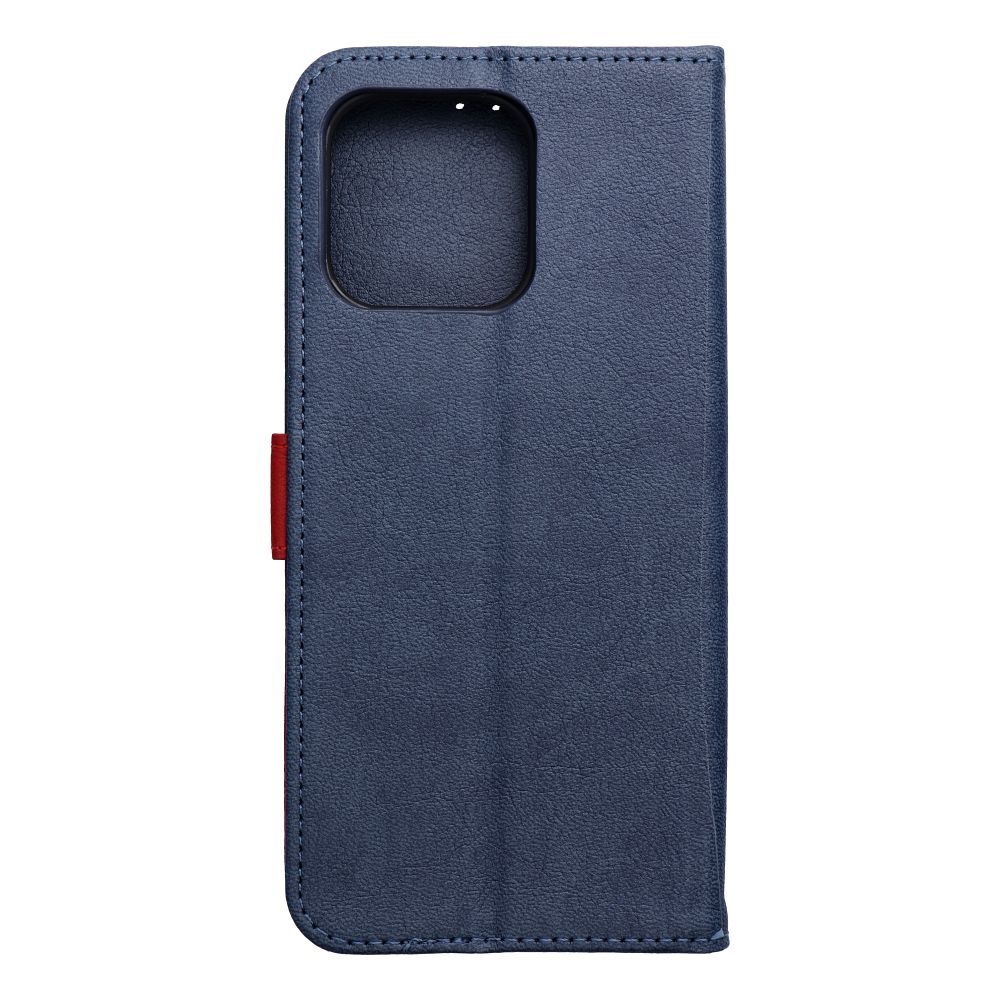 Тёмно-синий чехол-книжка Split Book с красными вставками для Motorola G57 POWER