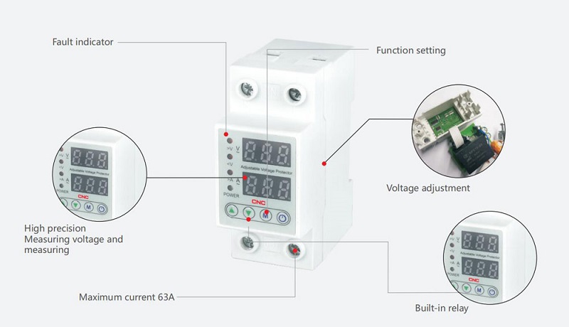 Overvoltage &amp; Undervoltage Protector, 63A