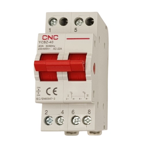 Модульный переключатель CNC YCBZ-40, 2P, 40 А, 1-0-2