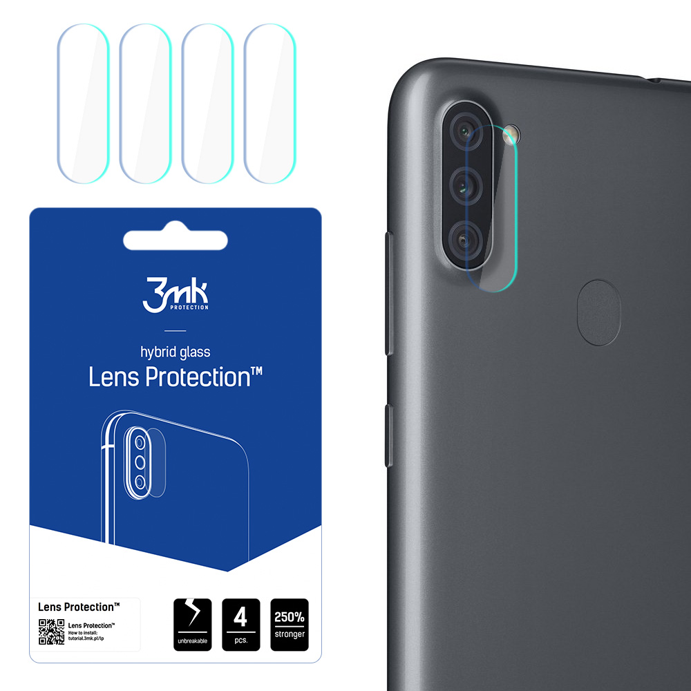 HYBRID GLASS 3MK FLEXIBLE GLASS LENS SAMSUNG GALAXY A11 FOR CAMERA 4 PCS.