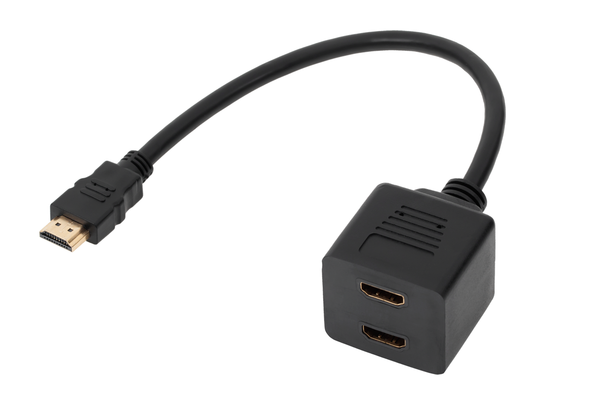 Кабель-переходник HDMI: штекер — 2× гнездо HDMI, 30 см
