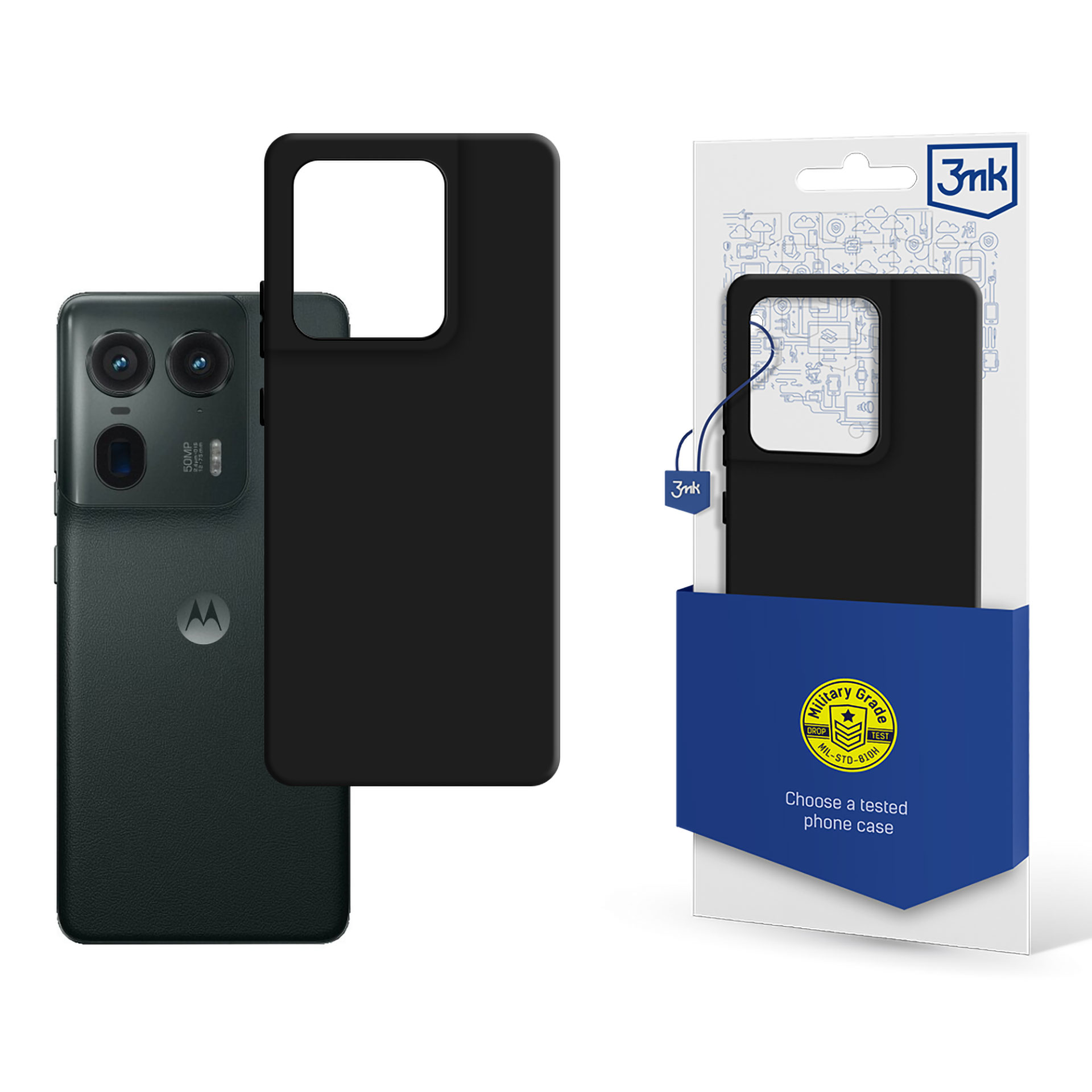 3mk Matinis dėklas telefonui Motorola Moto Edge 50 Ultra - juodas