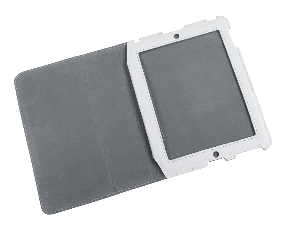 Leather case for Apple iPad 3, white