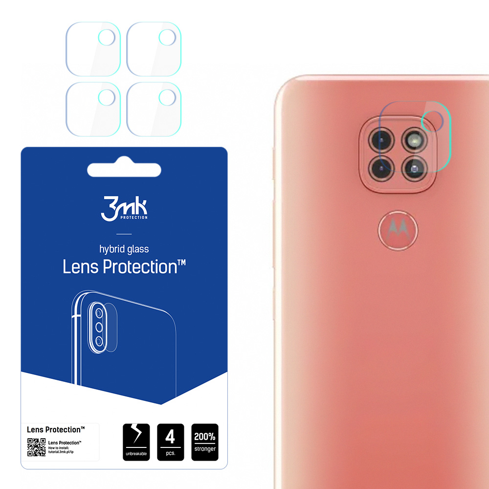 Hibridinis stiklas 3MK Hibridinis stiklas kameros MOTOROLA MOTO G9 PLAY skirtas kamerai 4 vnt.