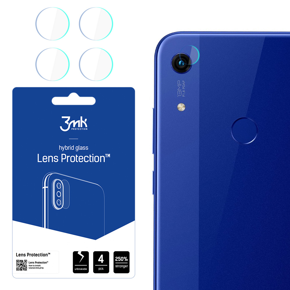Гибридное стекло 3MK Flexible Glass Lens Huawei Honor 8A для камеры 4 шт.