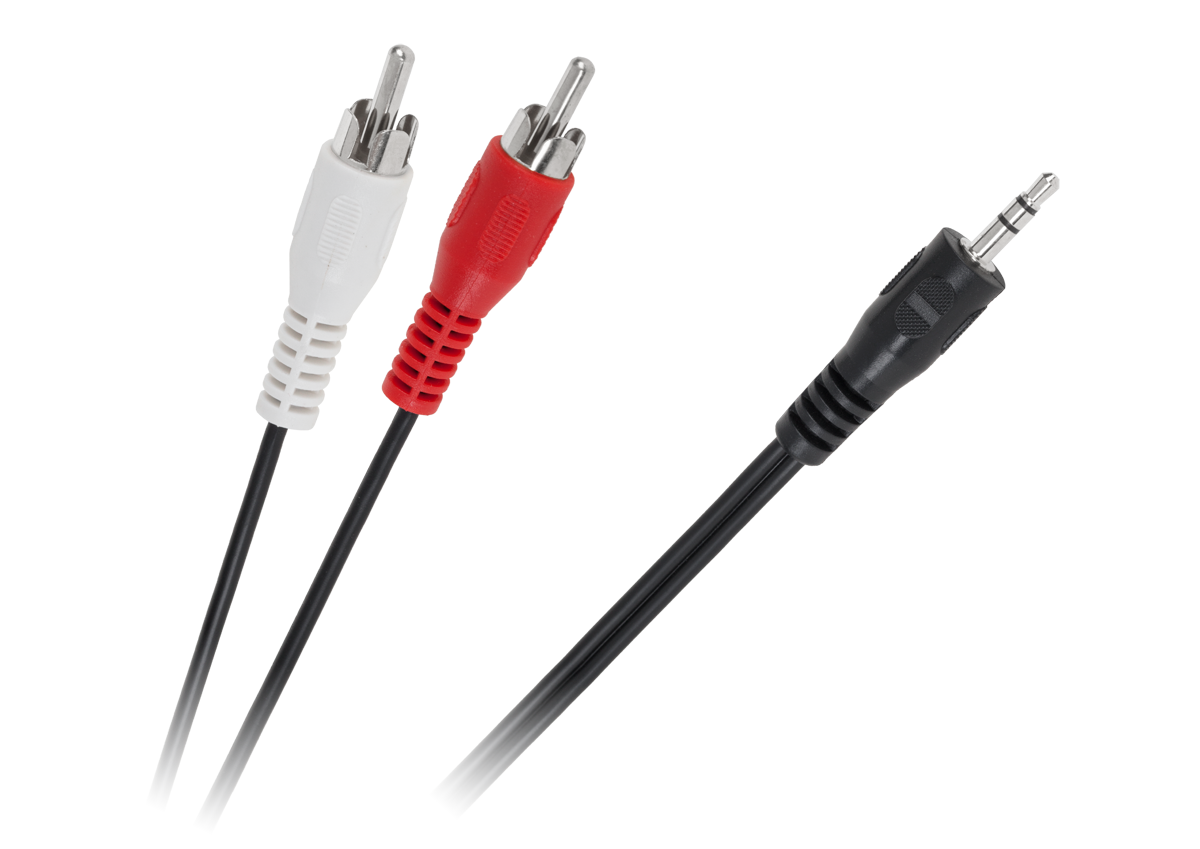 3,5 mm jack–2 RCA kabelis, 1,2 m
