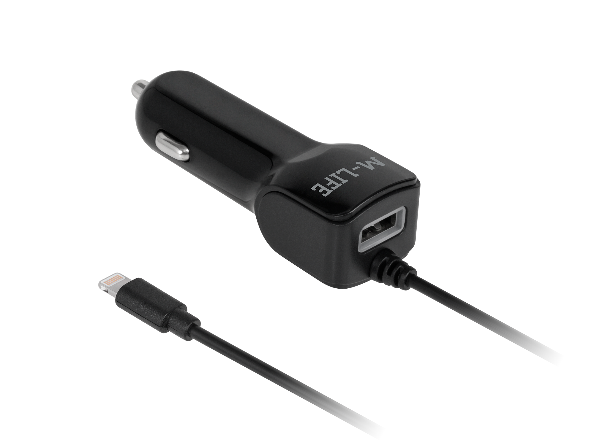 M-Life car charger for Apple iPhone and iPad + USB, 2100 mA