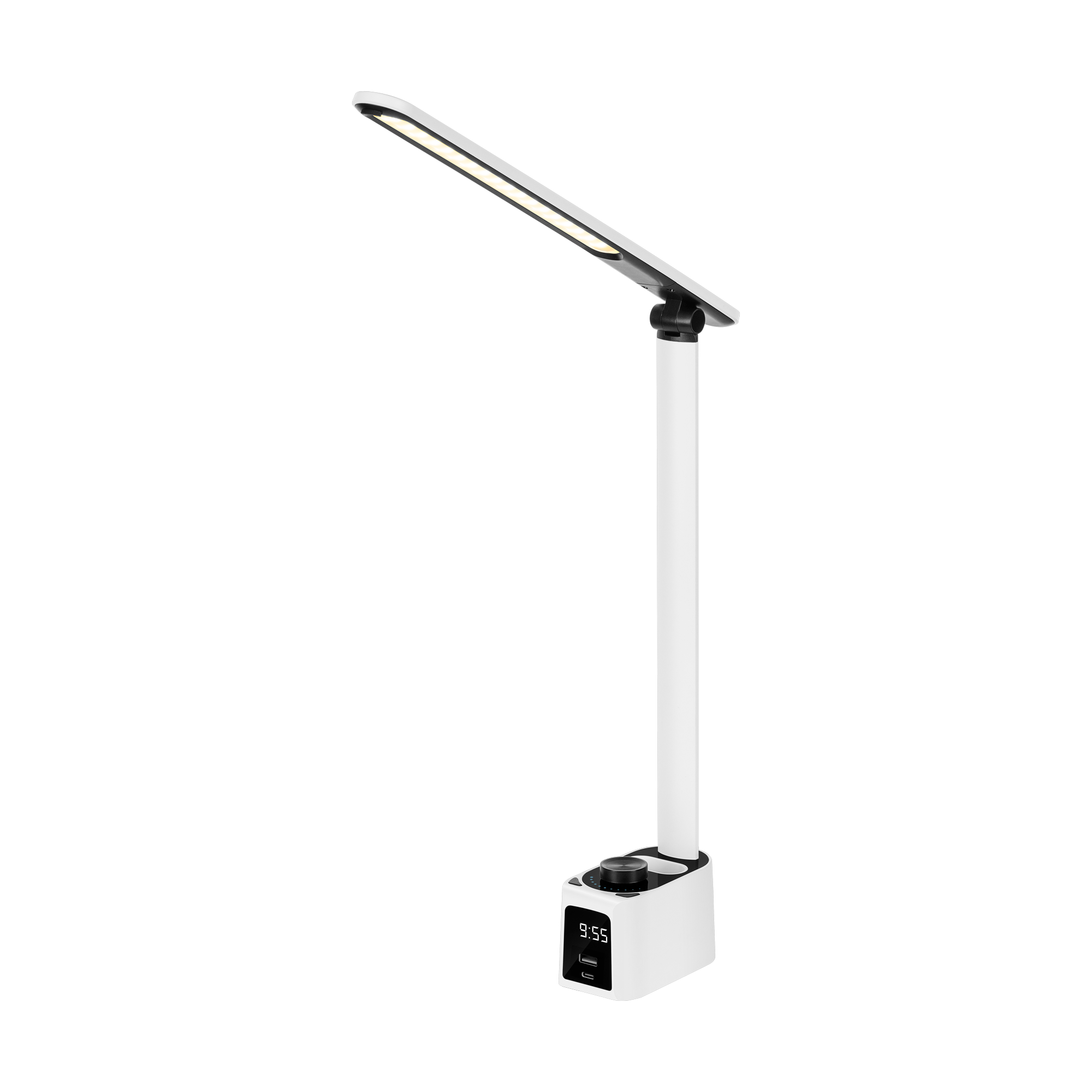 Desk lamp with clock