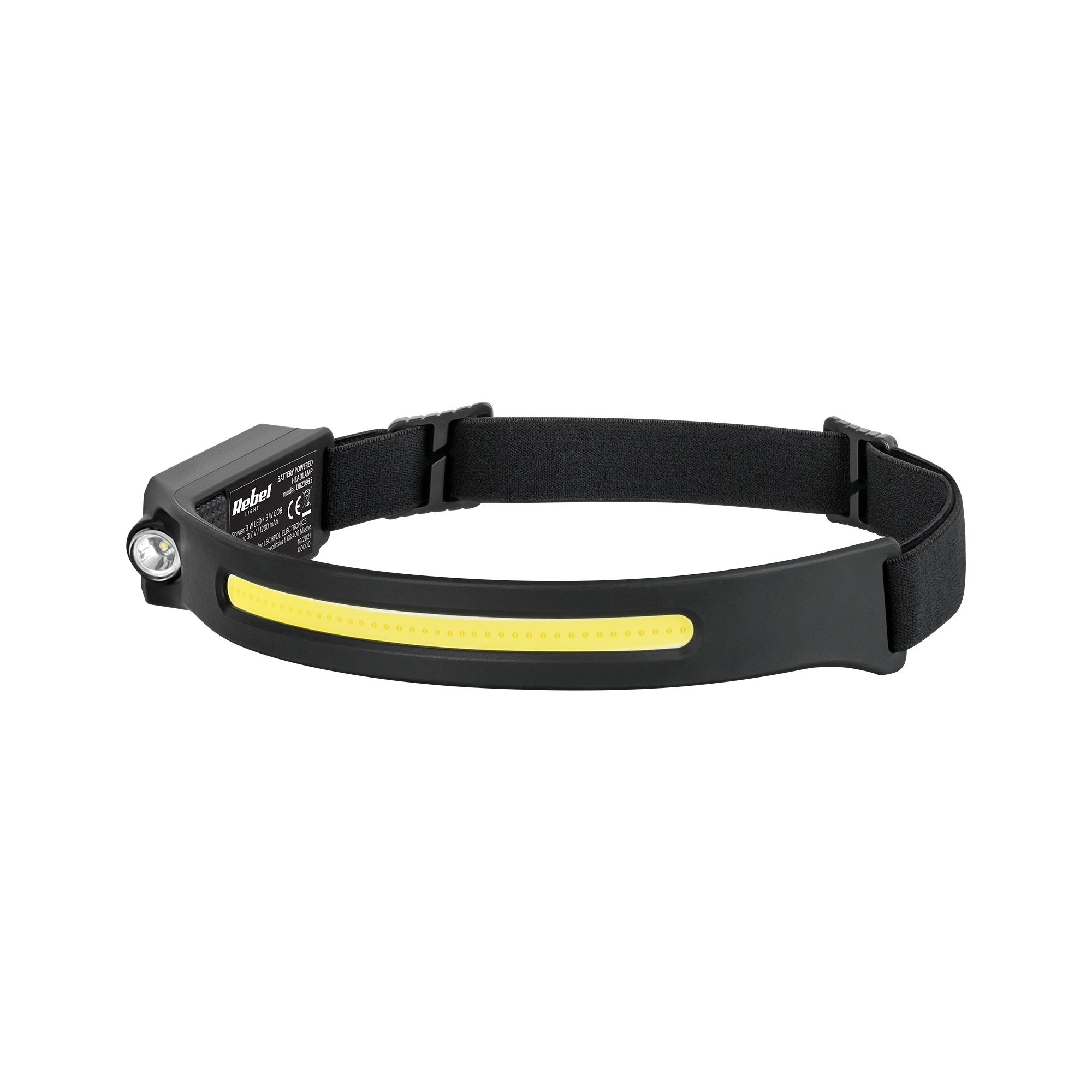 Įkraunamas galvos žibintas (5 W COB + 3 W LED), galvos juosta