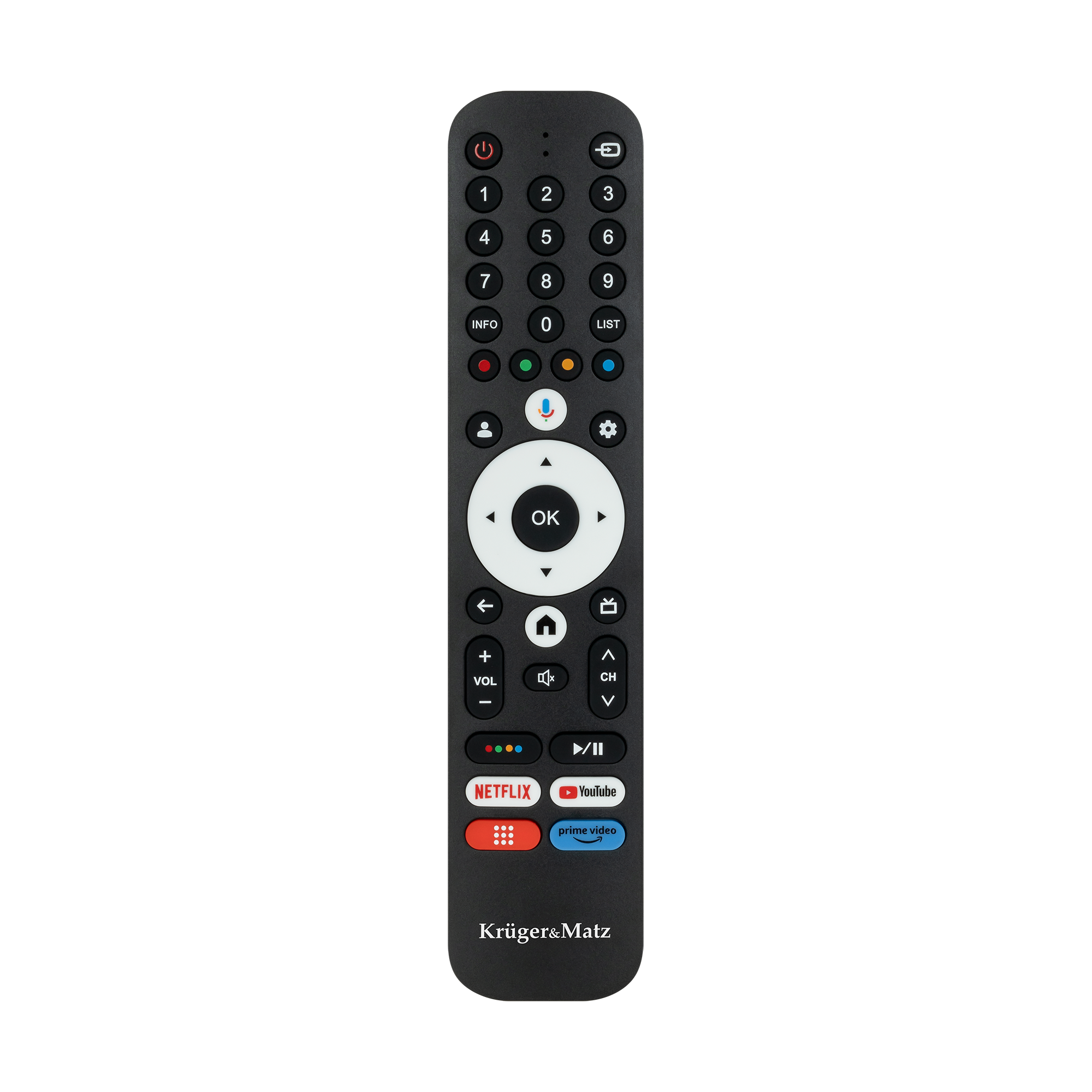 Krüger&Matz Google TV nuotolinio valdymo pultas su skaičių mygtukais