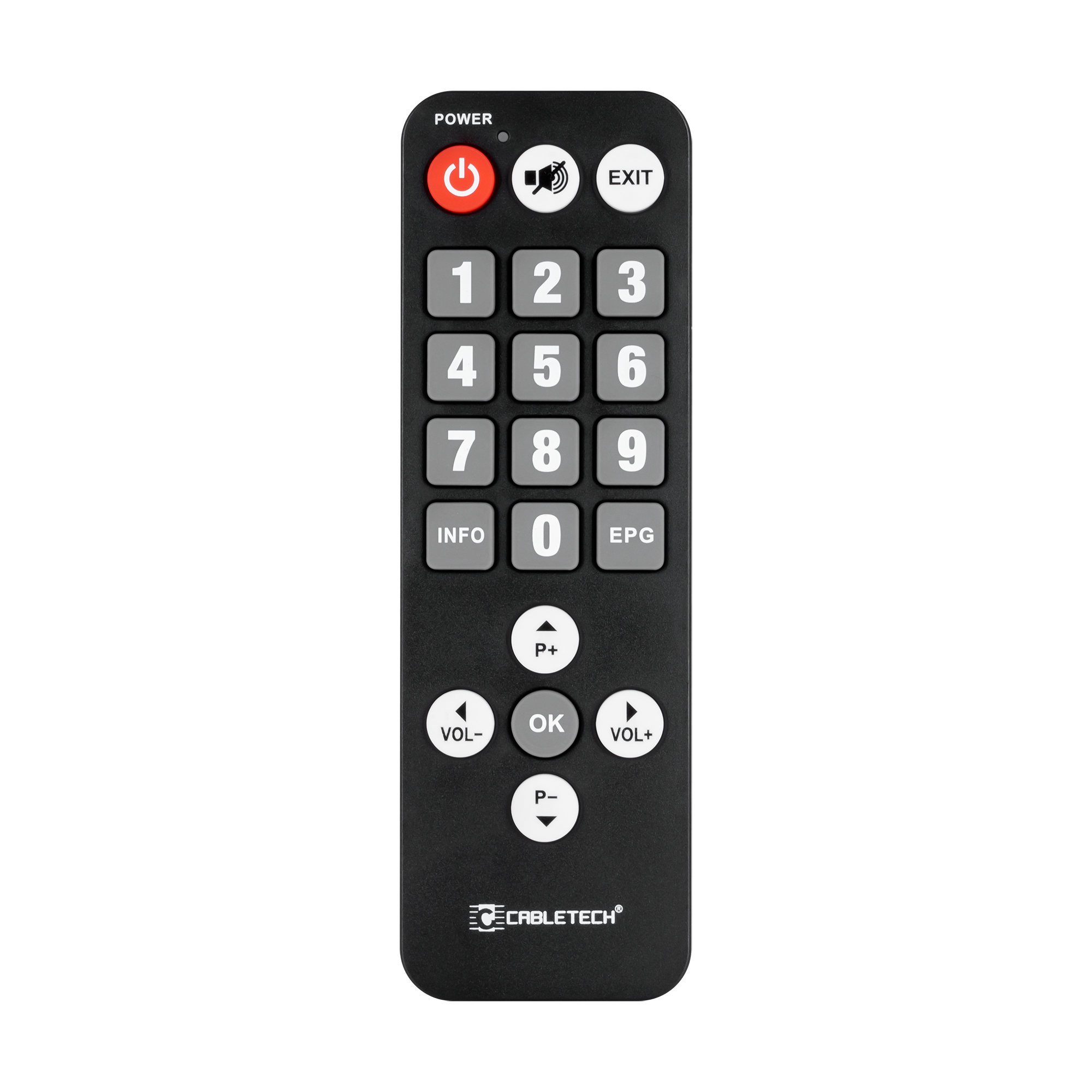 Universalus DVB-T nuotolinio valdymo pultas senjorams