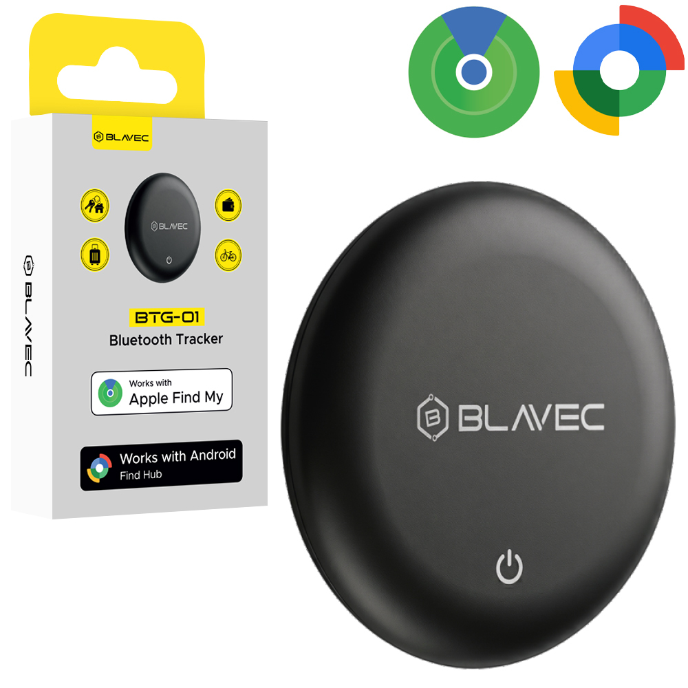 Juodas „Blavec BTG-01“ „Bluetooth“ daiktų sekiklis, skirtas „Apple“ ir „Android“ (BTBTG01-B)