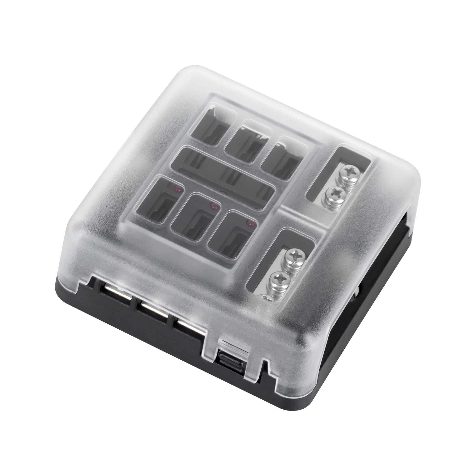 FB-6 fuse box with negative bus bar and LED