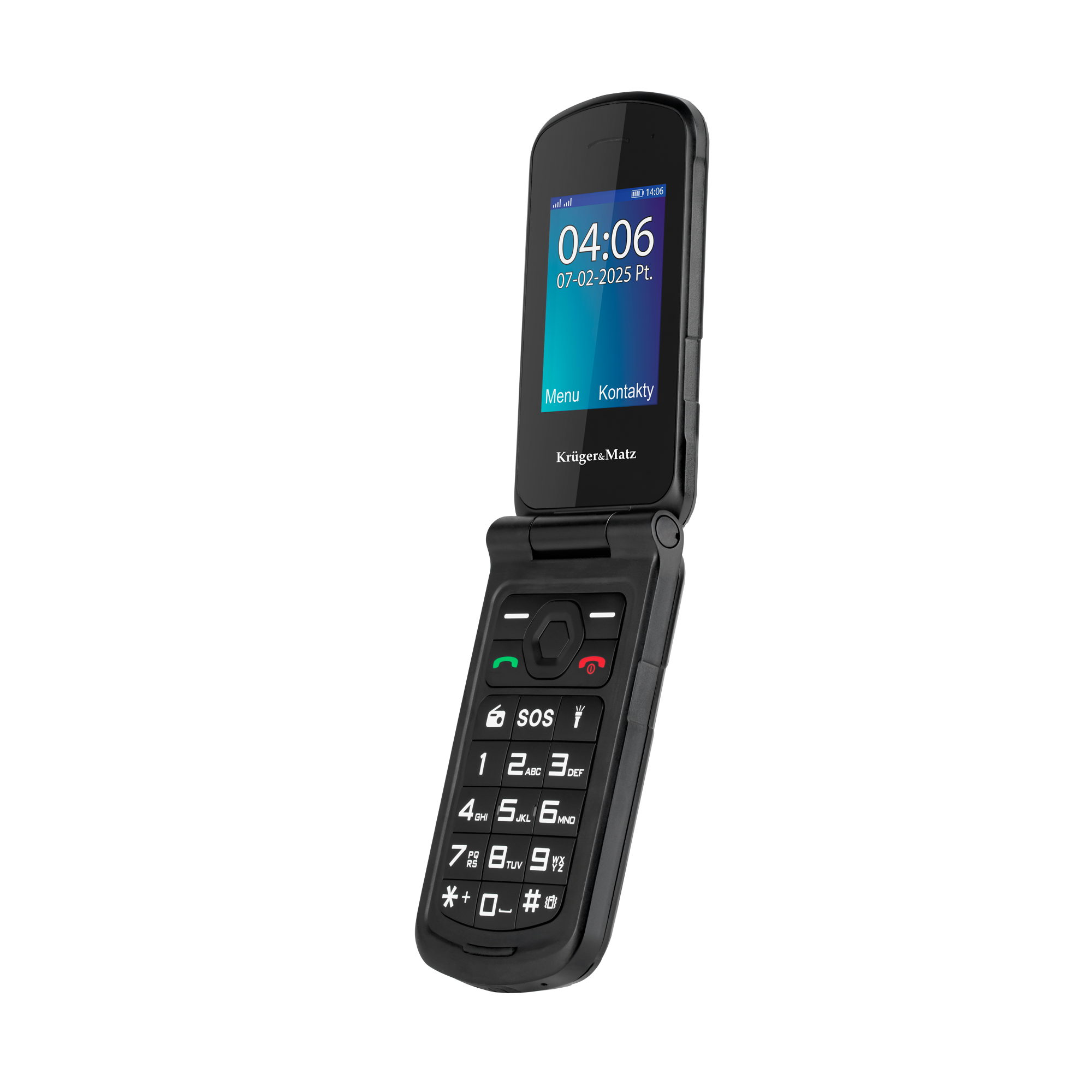 Krüger&Matz Iron 5 Flip – atsparus 4G atlenkiamasis telefonas, IP68/IP69K (KM0466)