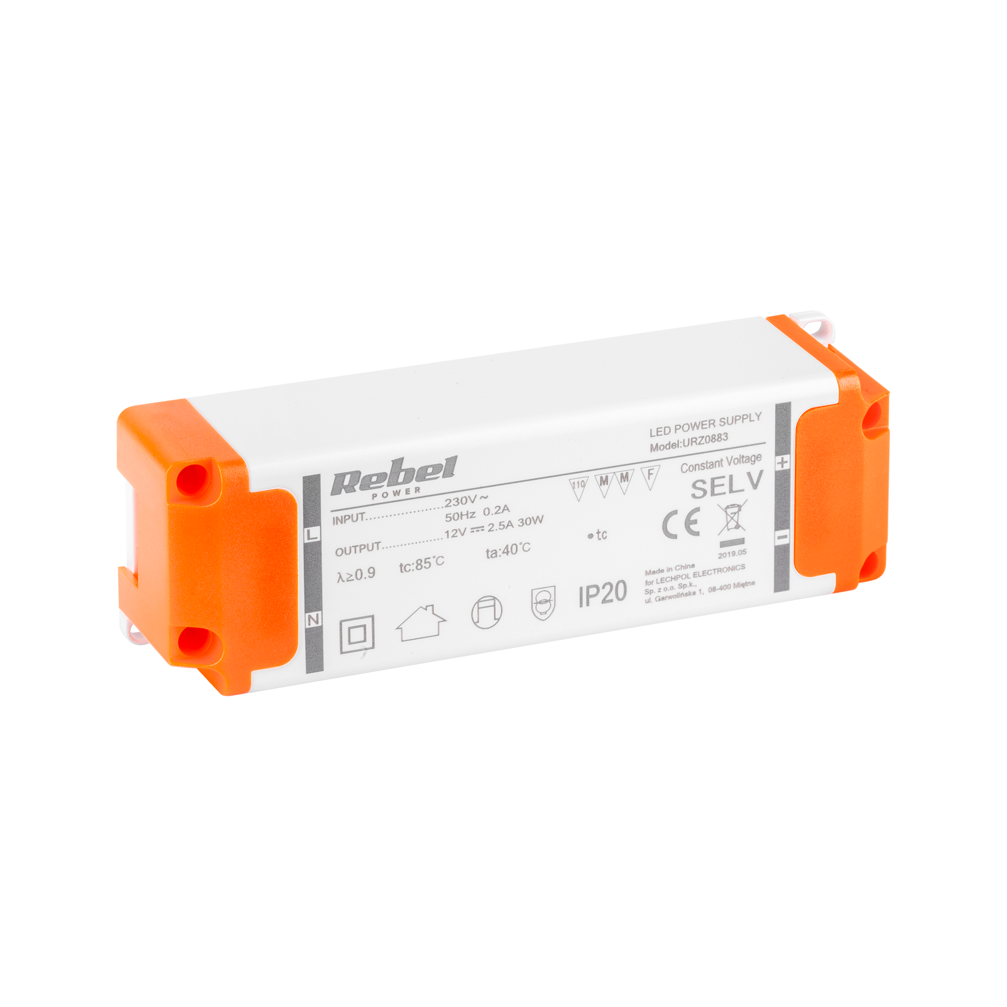 REBEL maitinimo šaltinis LED juostoms, 12 V 2,5 A (YSL36-1202500), maks. 30 W