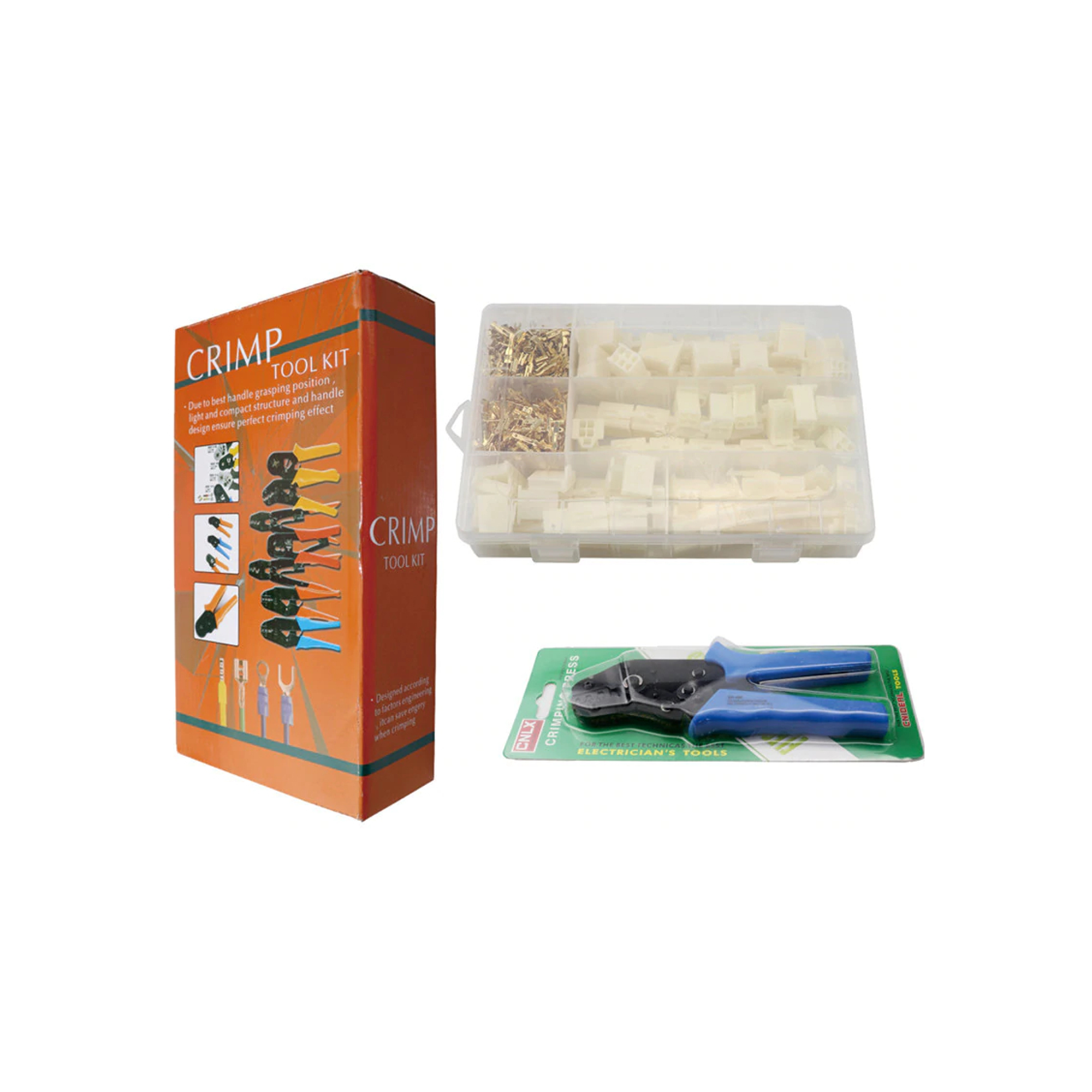 E6016 wire connector set with crimping tool