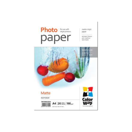 Matinis fotopopierius ColorWay, A4, 190 g/m²