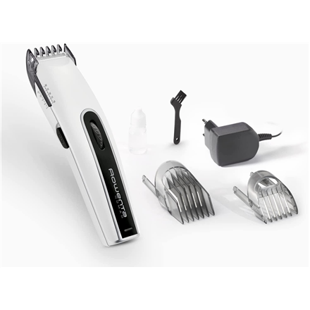 Belaidė plaukų kirpimo mašinėlė Rowenta TN1400F0, 19 ilgio padėčių, balta / juoda
